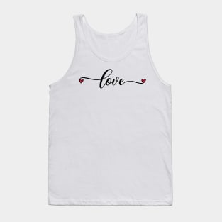Valentine's Day Gift - Handwritten Love Logo Design Tank Top